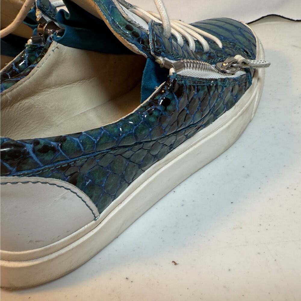 Giuseppe Zanotti Python Embossed Zip Sneakers Tea… - image 2